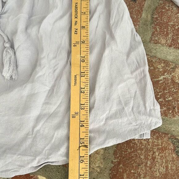 ASTR The Label Purple Blouse Laser Cut Puff Sleeve Boho Crop Small - Picture 6 of 7